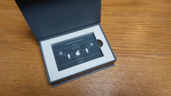 Geöffnete BFR-Box mit eingelegten Seminarkarten